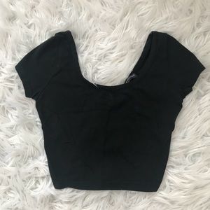 Brandy Melville Crop Black Tee